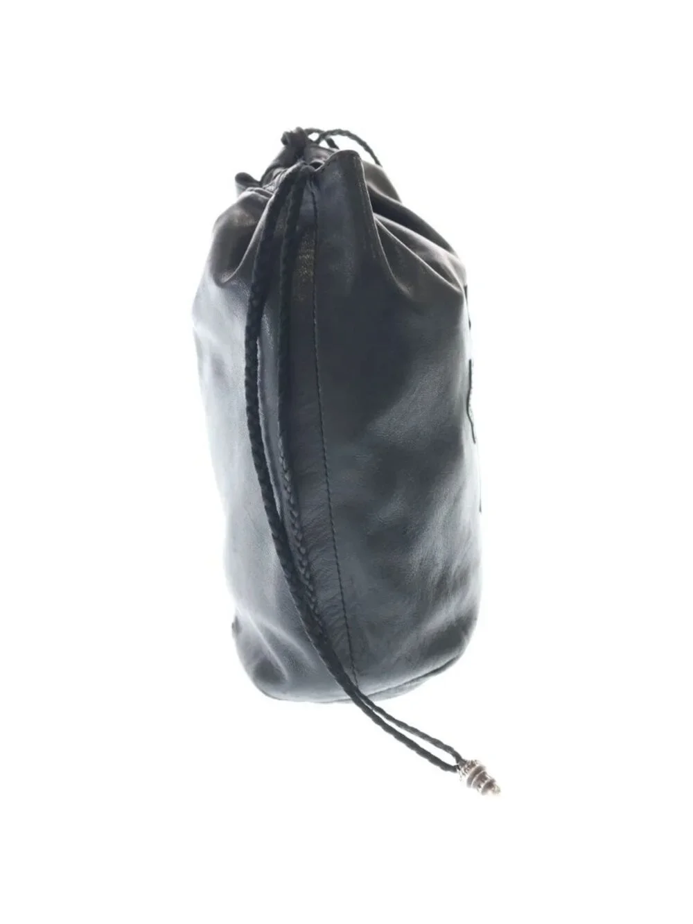Chrome Hearts Drw Strng Sack Crs Patch Cross Drawstring Sac Leather Handbag